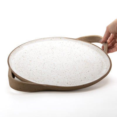 Bandeja redonda com alça