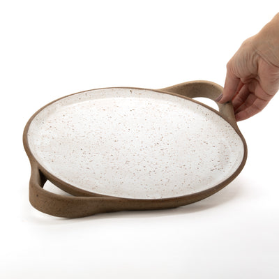 Bandeja redonda com alça