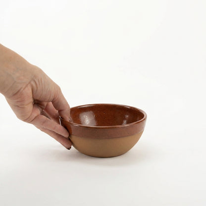Bowl Encontro redondo em cerâmica artesanal — tamanho 13cm x 5cm, argila Cappuccino, esmalte Sol de Terracota