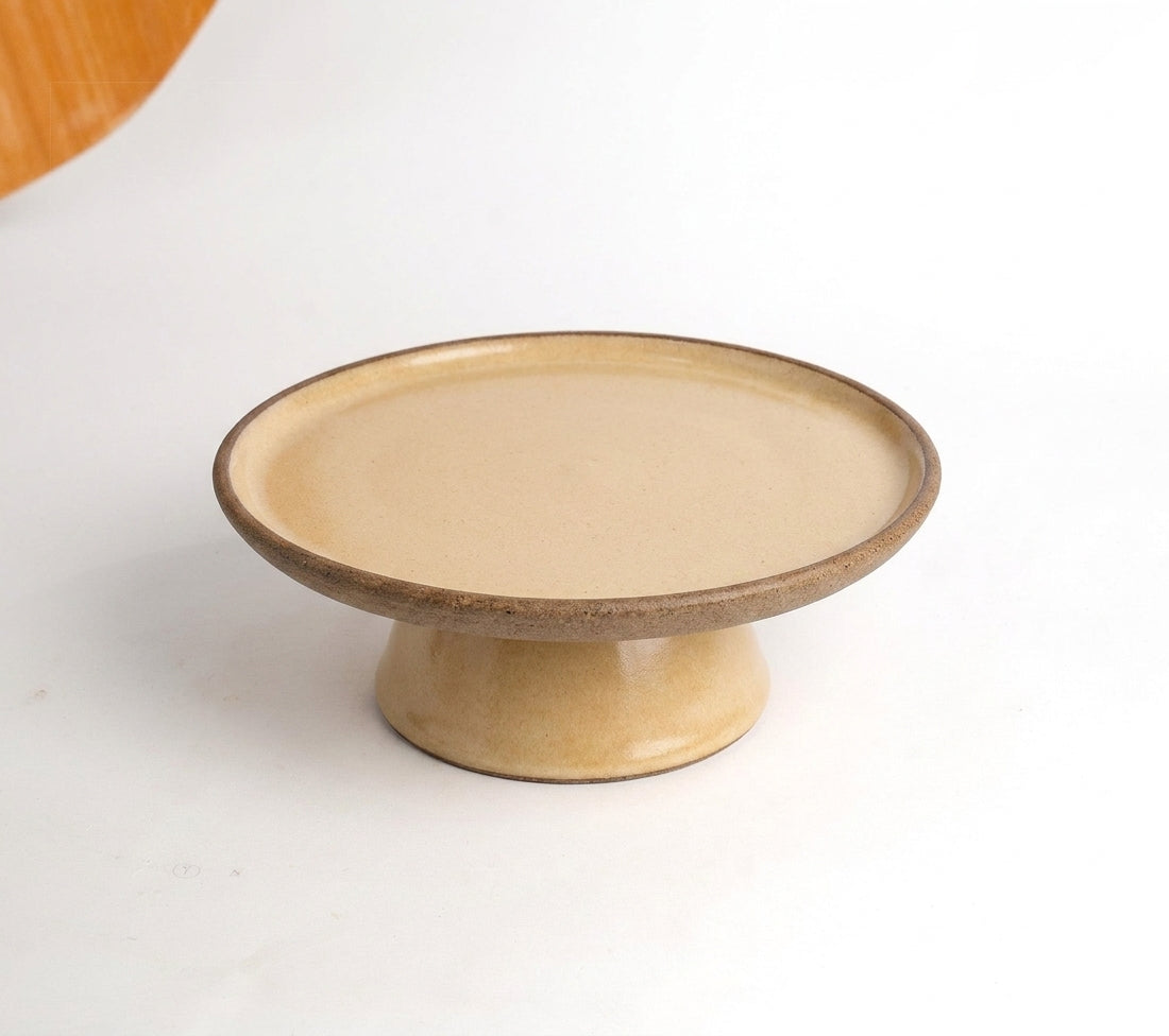 Bowl-leira AMME em cerâmica artesanal — tamanho 24cm, argila Cappuccino, esmalte Pedra Sabão