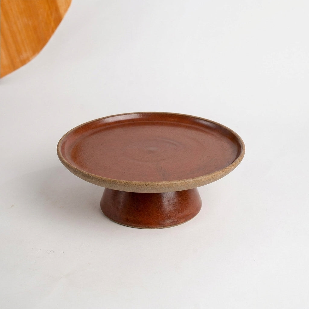 Bowl-leira AMME em cerâmica artesanal — tamanho 24cm, argila Cappuccino, esmalte Sol de Terracota