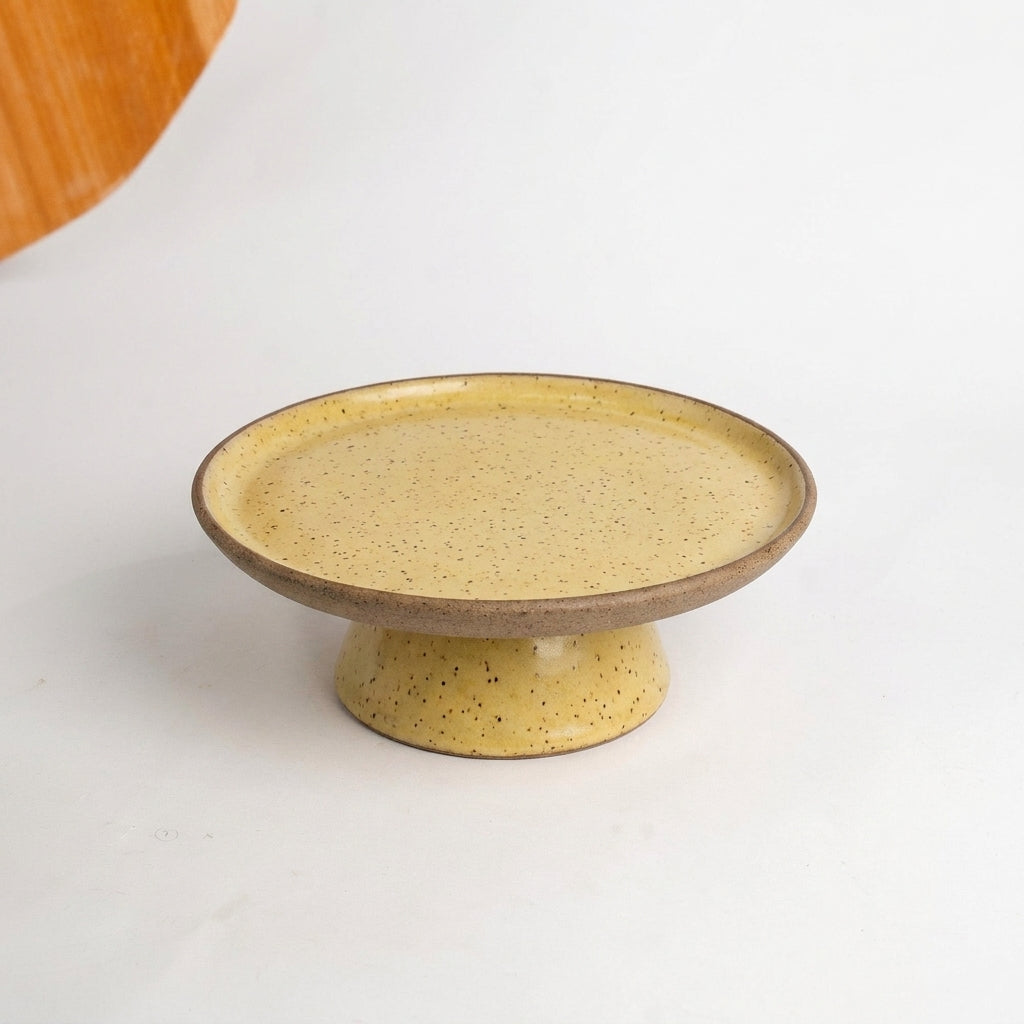 Bowl-leira AMME em cerâmica artesanal — tamanho 24cm, argila Flocos, esmalte Amarelo Intenso