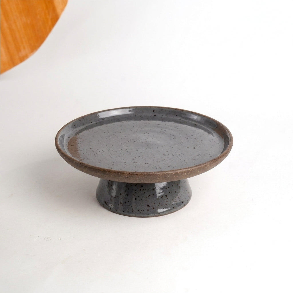 Bowl-leira AMME em cerâmica artesanal — tamanho 24cm, argila Flocos, esmalte Grafite