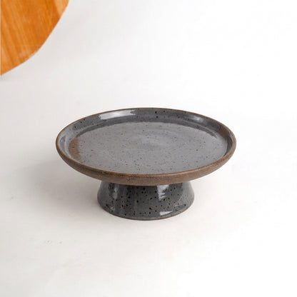 Bowl-leira AMME em cerâmica artesanal — tamanho 24cm, argila Flocos, esmalte Grafite