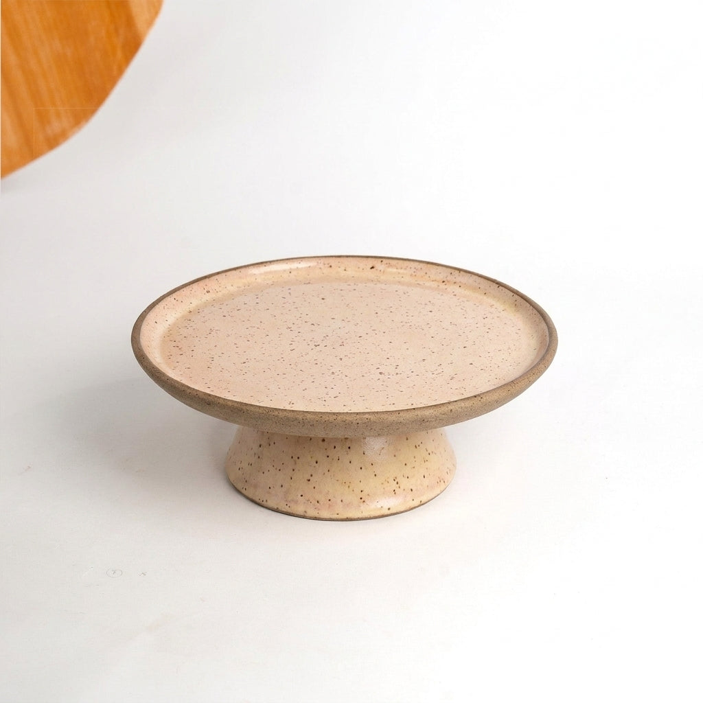 Bowl-leira AMME em cerâmica artesanal — tamanho 24cm, argila Flocos, esmalte Nude