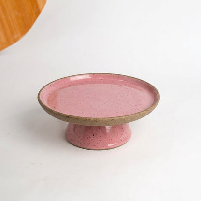 Bowl-leira AMME em cerâmica artesanal — tamanho 24cm, argila Flocos, esmalte Rosa Barbie