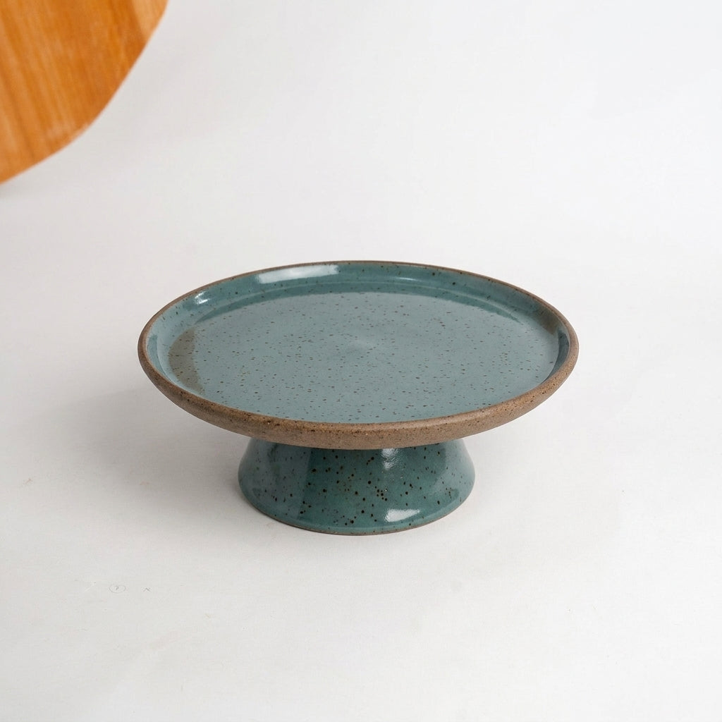 Bowl-leira AMME em cerâmica artesanal — tamanho 24cm, argila Flocos, esmalte Verde Exército