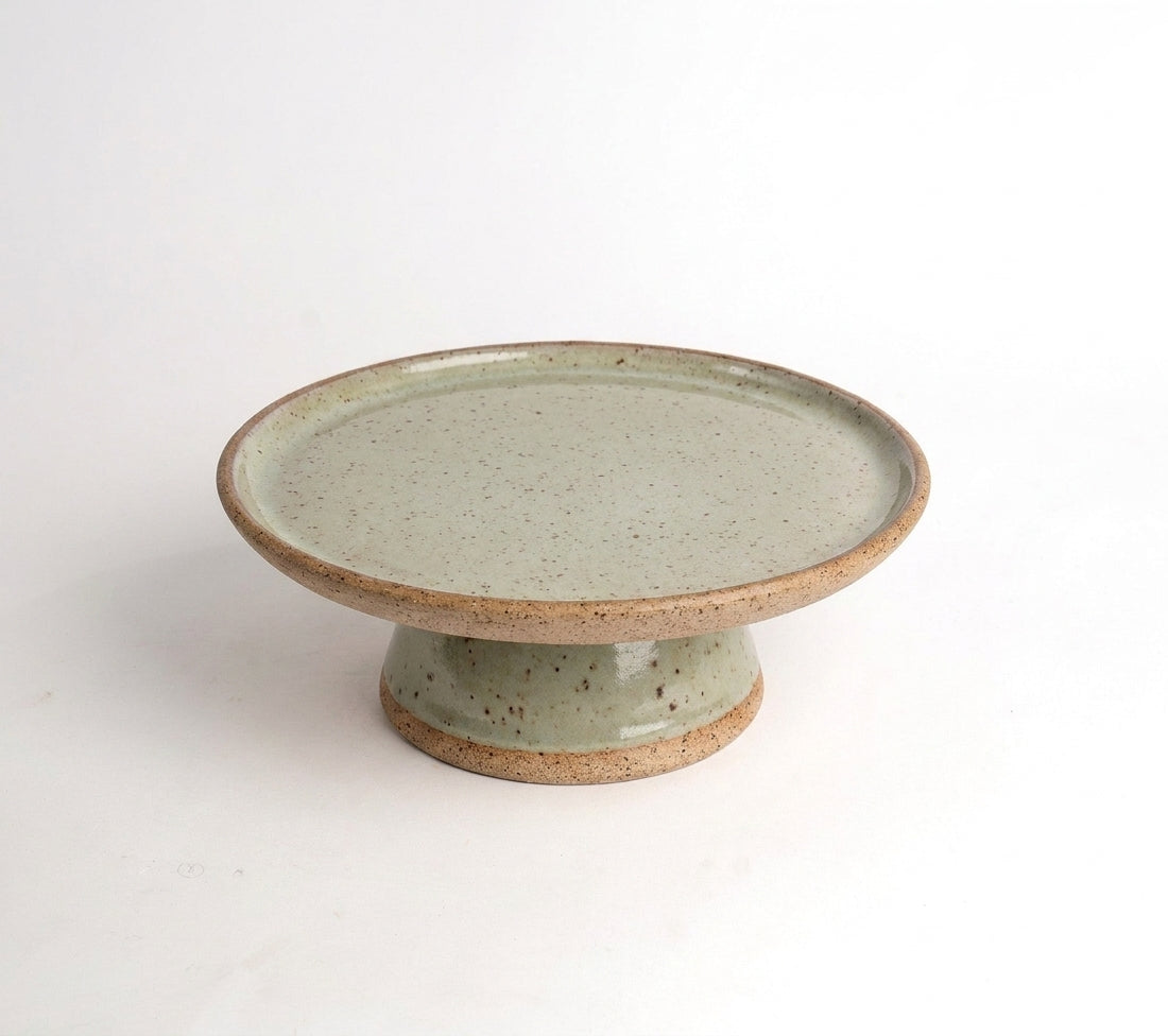 Bowl-leira AMME em cerâmica artesanal — tamanho 24cm, argila Flocos, esmalte Verde Pompeia
