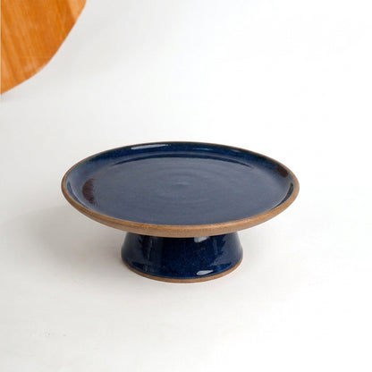 Bowl-leira AMME em cerâmica artesanal — tamanho 29cm, argila Cappuccino, esmalte Lazuli