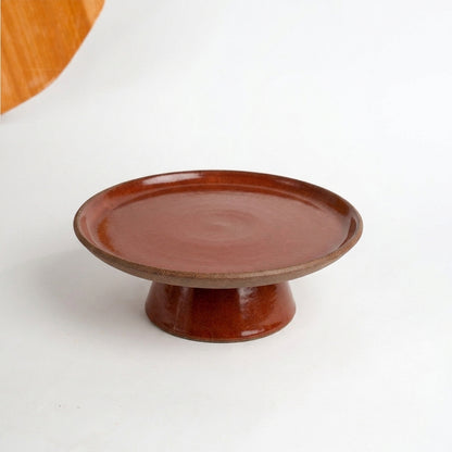 Bowl-leira AMME em cerâmica artesanal — tamanho 29cm, argila Cappuccino, esmalte Sol de Terracota