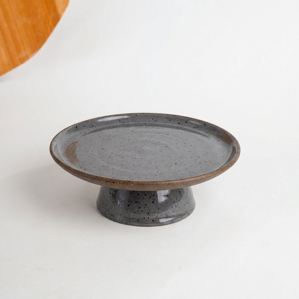 Bowl-leira AMME em cerâmica artesanal — tamanho 29cm, argila Flocos, esmalte Grafite