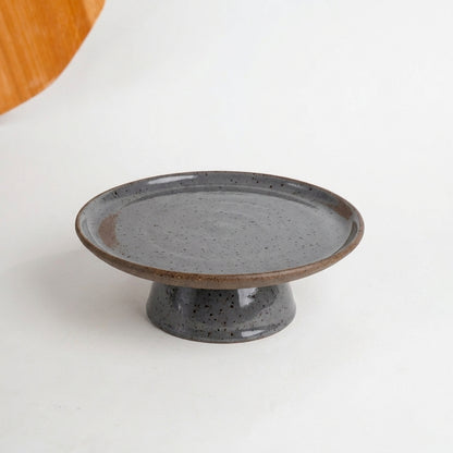 Bowl-leira AMME em cerâmica artesanal — tamanho 29cm, argila Flocos, esmalte Grafite