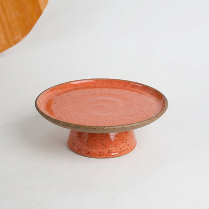 Bowl-leira AMME em cerâmica artesanal — tamanho 29cm, argila Flocos, esmalte Laranja Intenso