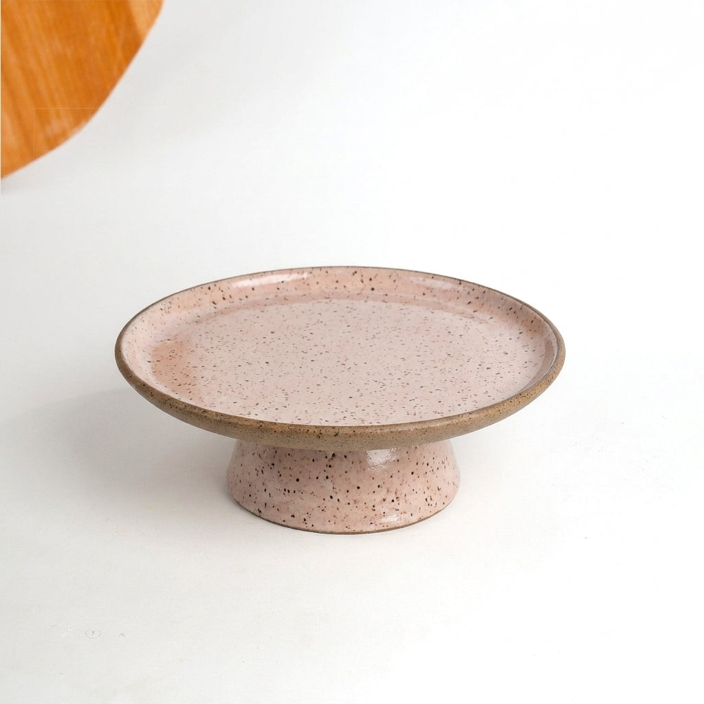 Bowl-leira AMME em cerâmica artesanal — tamanho 29cm, argila Flocos, esmalte Nude
