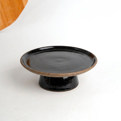 Bowl-leira AMME em cerâmica artesanal — tamanho 29cm, argila Flocos, esmalte Preto Ébano