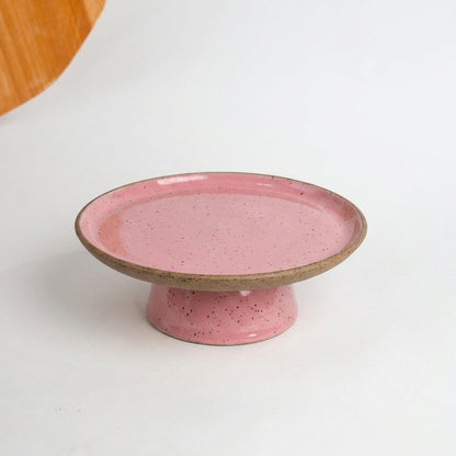 Bowl-leira AMME em cerâmica artesanal — tamanho 29cm, argila Flocos, esmalte Rosa Barbie