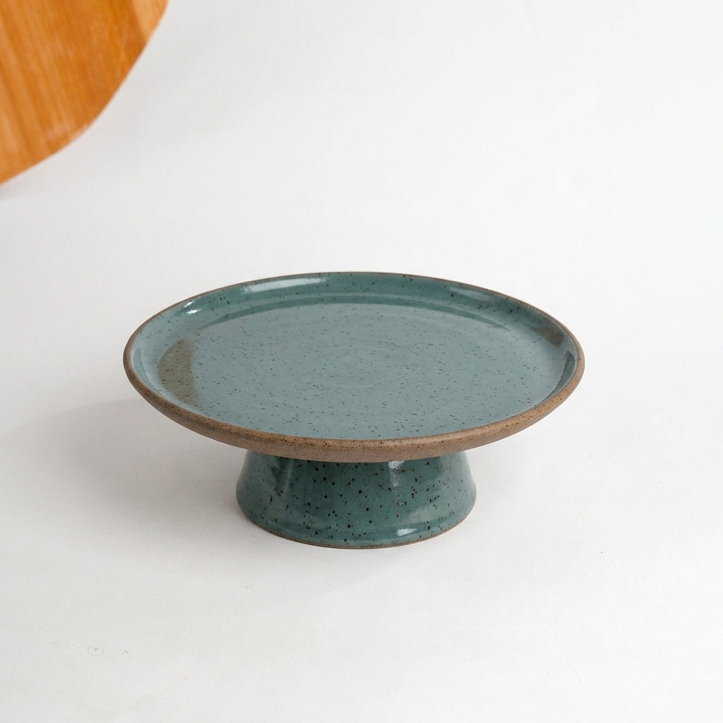 Bowl-leira AMME em cerâmica artesanal — tamanho 29cm, argila Flocos, esmalte Verde Exército