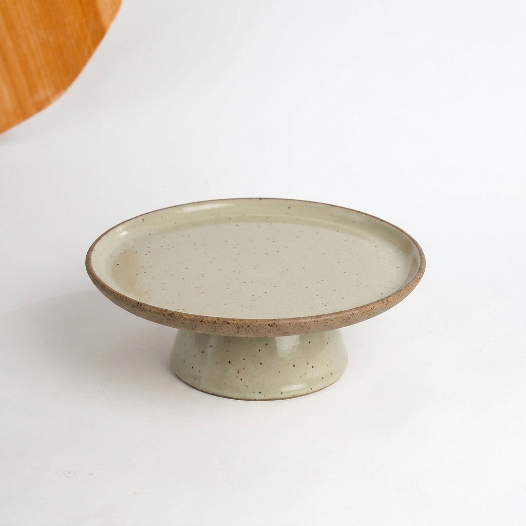 Bowl-leira AMME em cerâmica artesanal — tamanho 29cm, argila Flocos, esmalte Verde Pompeia