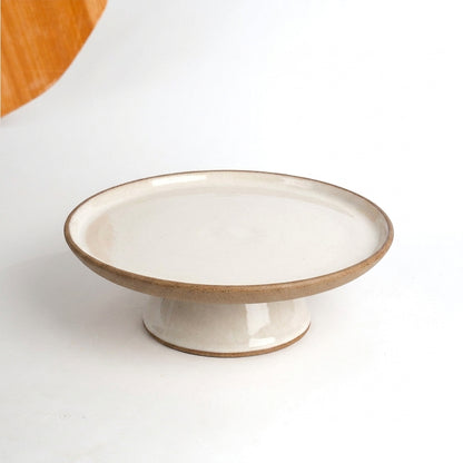 Bowl-leira AMME em cerâmica artesanal — tamanho 31cm, argila Cappuccino, esmalte Branco AMME