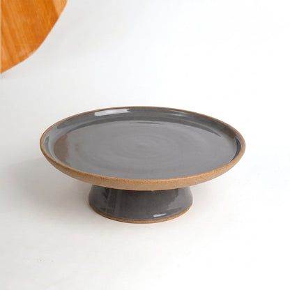 Bowl-leira AMME em cerâmica artesanal — tamanho 31cm, argila Cappuccino, esmalte Grafite