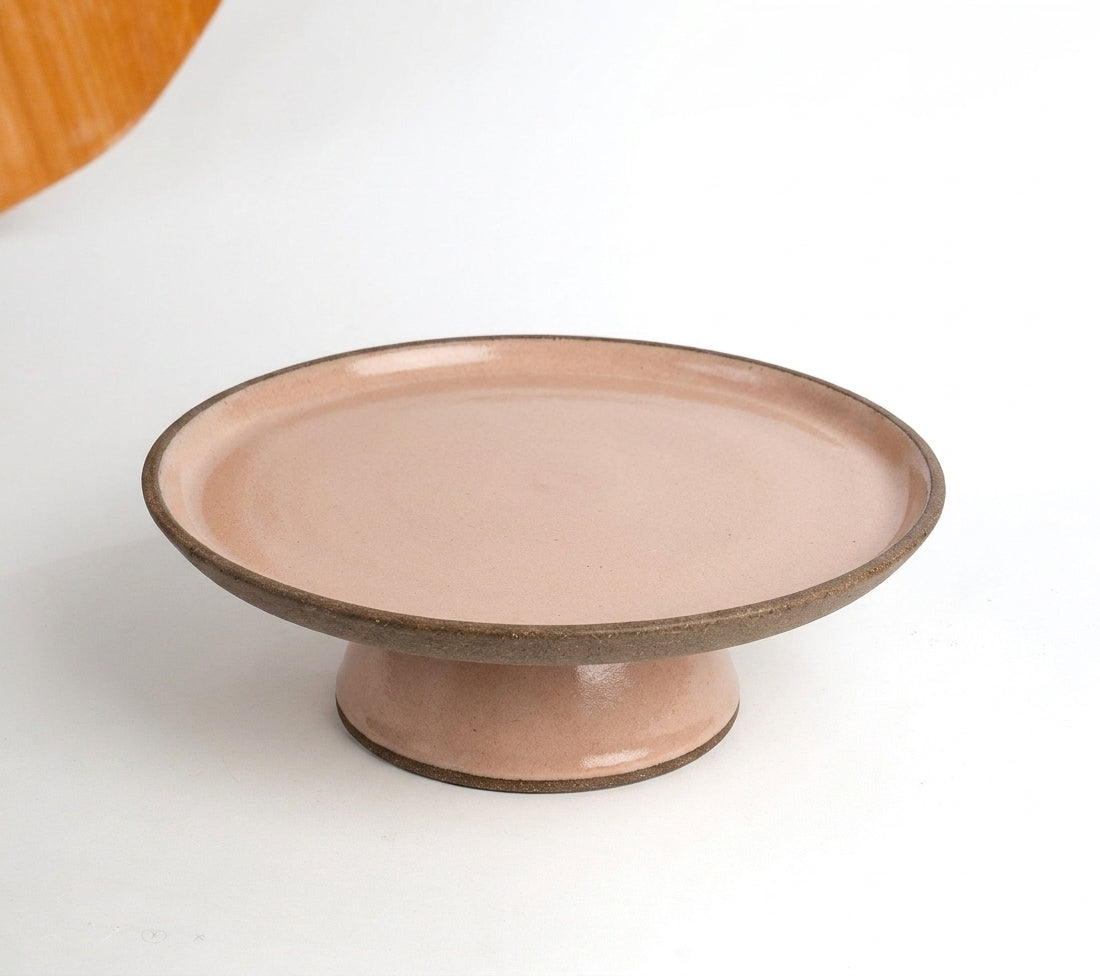 Bowl-leira AMME em cerâmica artesanal — tamanho 31cm, argila Cappuccino, esmalte Nude