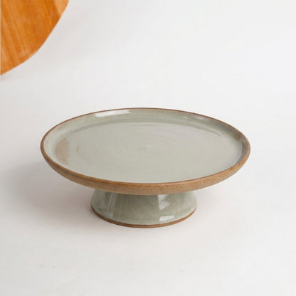 Bowl-leira AMME em cerâmica artesanal — tamanho 31cm, argila Cappuccino, esmalte Verde Pompeia