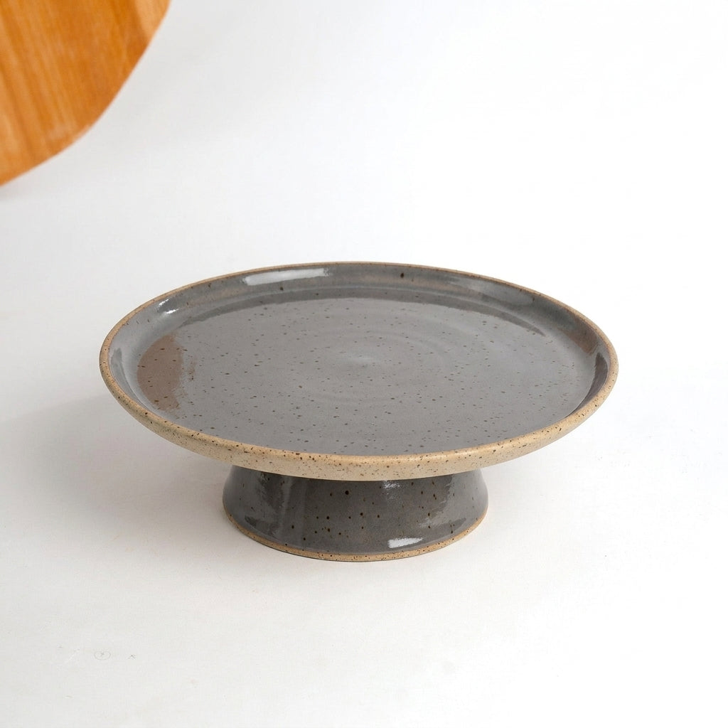 Bowl-leira AMME em cerâmica artesanal — tamanho 31cm, argila Flocos, esmalte Grafite