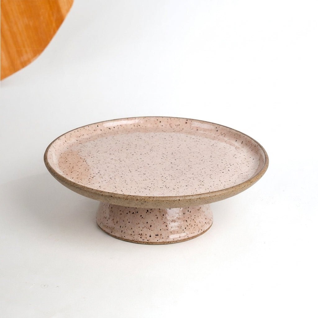 Bowl-leira AMME em cerâmica artesanal — tamanho 31cm, argila Flocos, esmalte Nude