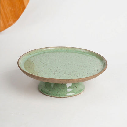 Bowl-leira AMME em cerâmica artesanal — tamanho 31cm, argila Flocos, esmalte Verde Menta