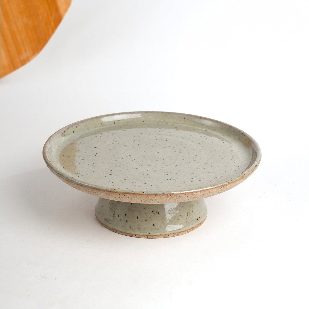 Bowl-leira AMME em cerâmica artesanal — tamanho 31cm, argila Flocos, esmalte Verde Pompeia