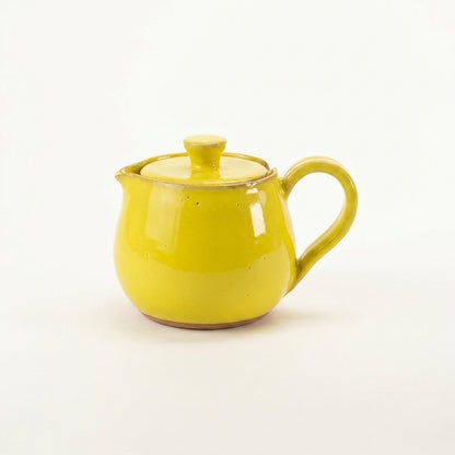 Bule Cumbuca em cerâmica artesanal — argila Cappuccino, esmalte Amarelo Intenso