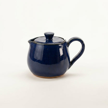Bule Cumbuca em cerâmica artesanal — argila Cappuccino, esmalte Lazuli