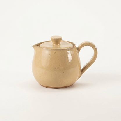 Bule Cumbuca em cerâmica artesanal — argila Cappuccino, esmalte Pedra Sabão