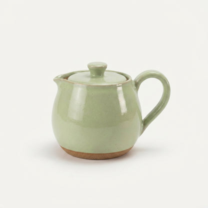 Bule Cumbuca em cerâmica artesanal — argila Cappuccino, esmalte Verde Menta