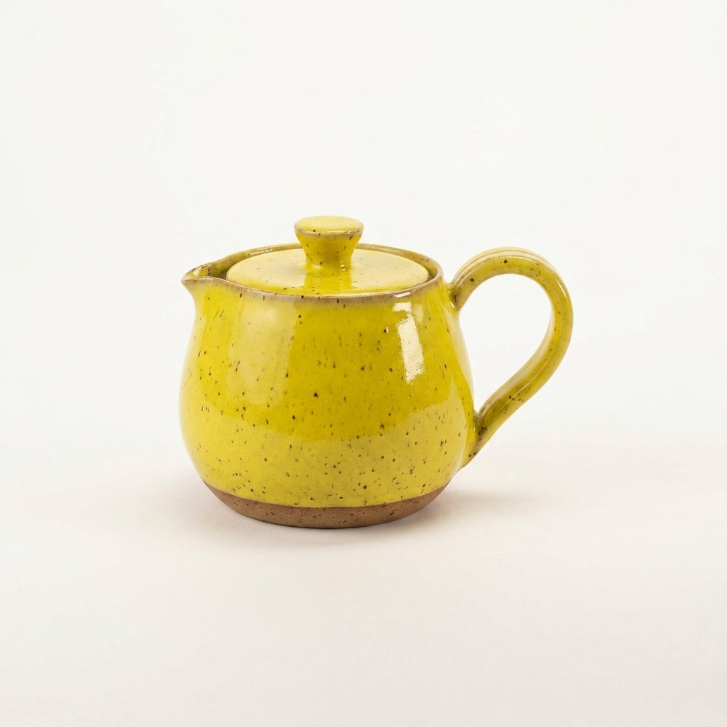 Bule Cumbuca em cerâmica artesanal — argila Flocos, esmalte Amarelo Intenso