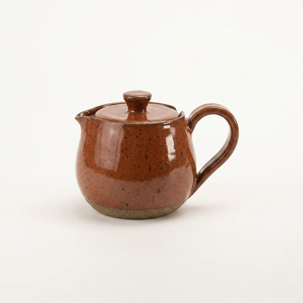 Bule Cumbuca em cerâmica artesanal — argila Flocos, esmalte Sol de Terracota