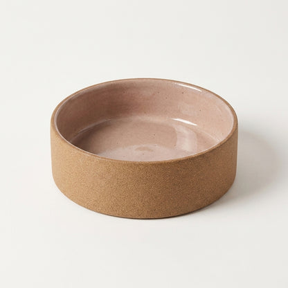 Comedouro Pet em cerâmica artesanal — tamanho 11 Ø X 4 CM, argila Cappuccino, esmalte Nude