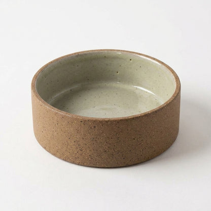 Comedouro Pet em cerâmica artesanal — tamanho 11 Ø X 4 CM, argila Flocos, esmalte Verde Pompeia