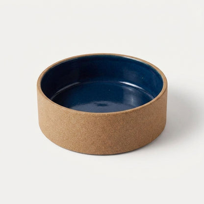 Comedouro Pet em cerâmica artesanal — tamanho 15 Ø x 5 CM, argila Cappuccino, esmalte Lazuli