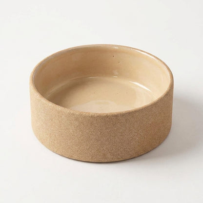 Comedouro Pet em cerâmica artesanal — tamanho 15 Ø x 5 CM, argila Cappuccino, esmalte Pedra Sabão