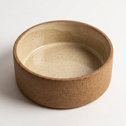 Comedouro Pet em cerâmica artesanal — tamanho 15 Ø x 5 CM, argila Flocos, esmalte Pedra Sabão