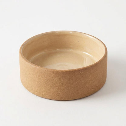 Comedouro Pet em cerâmica artesanal — tamanho 18 Ø x 6 CM, argila Cappuccino, esmalte Pedra Sabão
