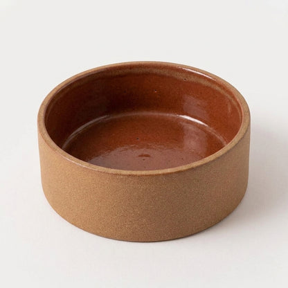 Comedouro Pet em cerâmica artesanal — tamanho 18 Ø x 6 CM, argila Cappuccino, esmalte Sol de Terracota