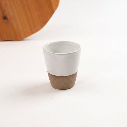 Copo Alto Tulipa em cerâmica artesanal — argila Cappuccino, esmalte Branco AMME