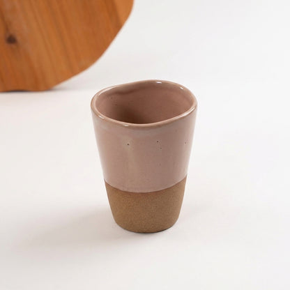 Copo Alto Tulipa em cerâmica artesanal — argila Cappuccino, esmalte Nude