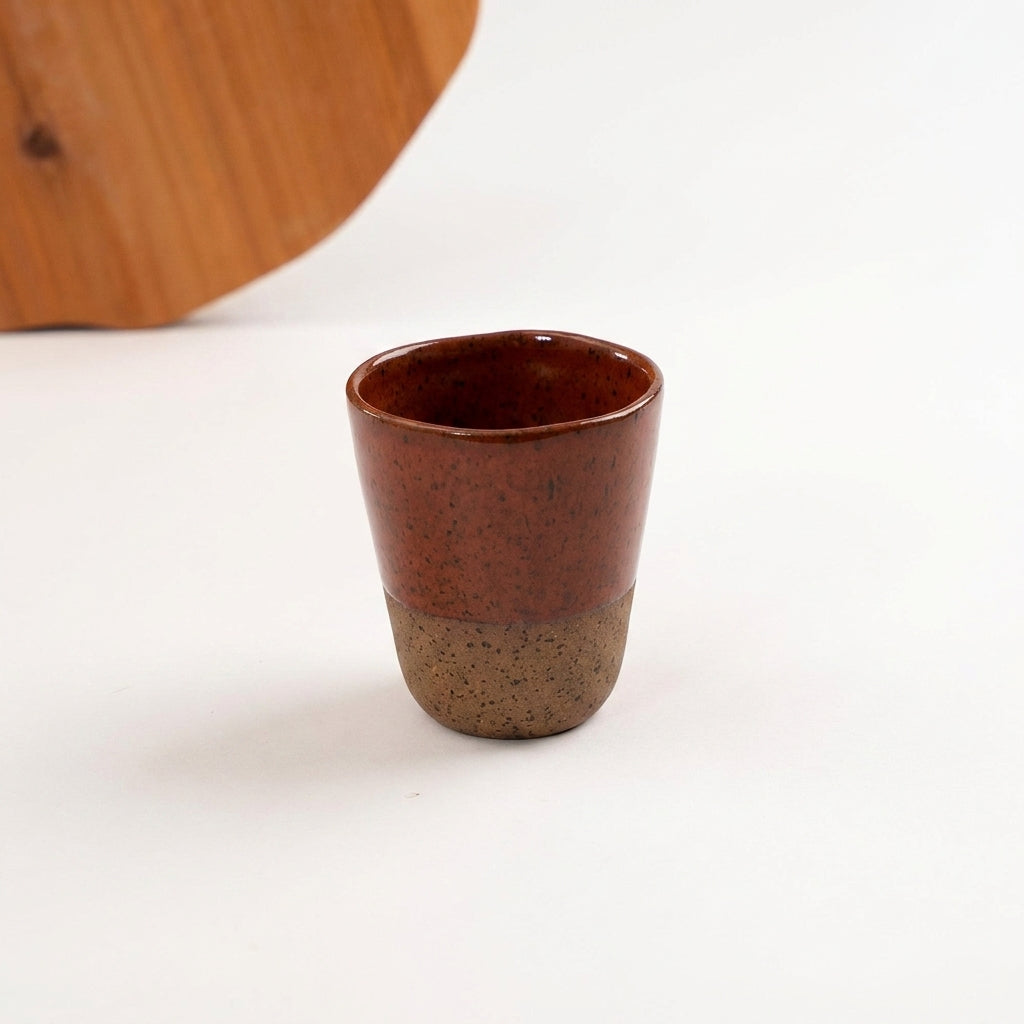 Copo Alto Tulipa em cerâmica artesanal — argila Flocos, esmalte Sol de Terracota