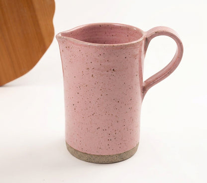 Jarra AMME em cerâmica artesanal — argila Flocos, esmalte Rosa Barbie