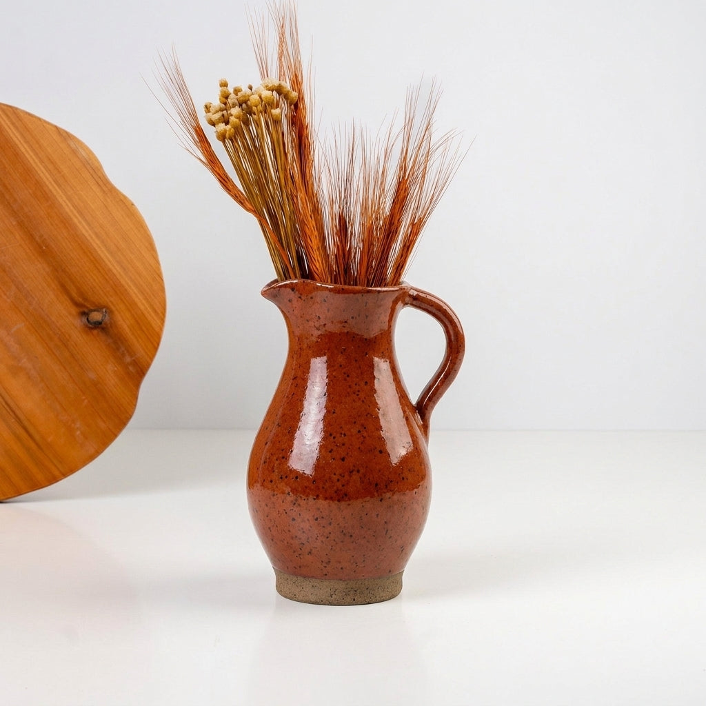 Jarra Silhueta em cerâmica artesanal — argila Flocos, esmalte Sol de Terracota