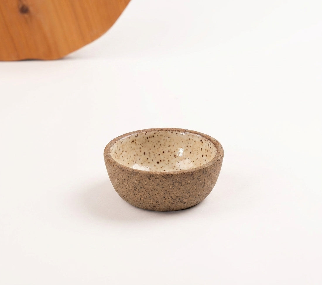 Mini Bowl Quadrado em cerâmica artesanal — argila Flocos, esmalte Pedra Sabão