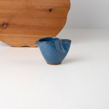 Molheira Andorinha em cerâmica artesanal — tamanho 100ml, argila Flocos, esmalte Azul Safira